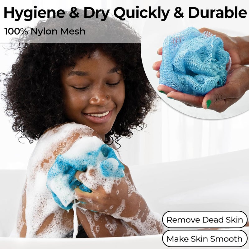MINISENTIALS African Net Sponge Authentic - Afro Scrub Exfoliating Net Sponge with Knots - African Bath Sponges for Body Scrubber Exfoliator - Back Scrubber for Shower Bathing Accessories - Image 4